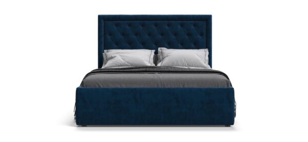 Кровать BOSS CLASSIC+ПМ 160*200 велюр Монолит синий