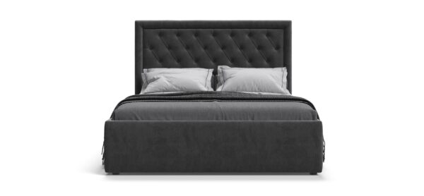 Кровать BOSS CLASSIC+ПМ 160*200 велюр Монолит серый