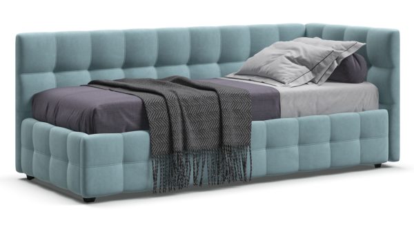 Кровать Босс 90 мини велюр Монолит аква (Предзаказ)