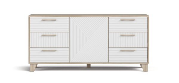 Комод OLAF 150 NEW Сонома, Камень белый