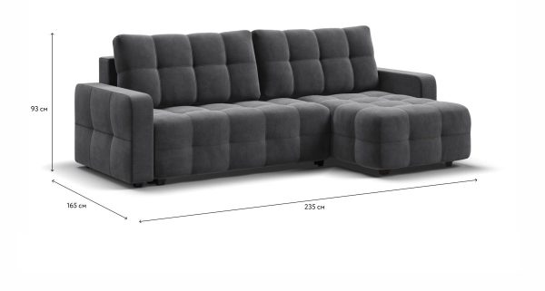 Угловой диван СОтА-80 велюр Монолит серый