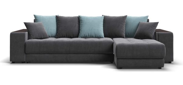 Угловой диван СОтА-40 велюр Монолит серый, Монолит аква