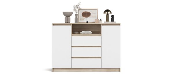 Комод СПЛИТ 140 (Сонома, Белый снег)