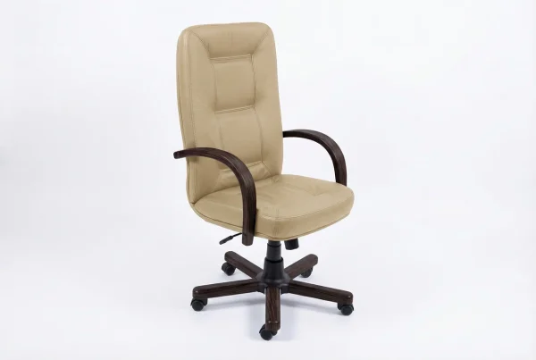 Кресло СОтА Сенатор Экстра э\к бежевый, орех темный