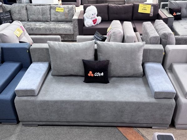 Диван СОтА-Сити шенилл Тауэр 06, подушки ассорти