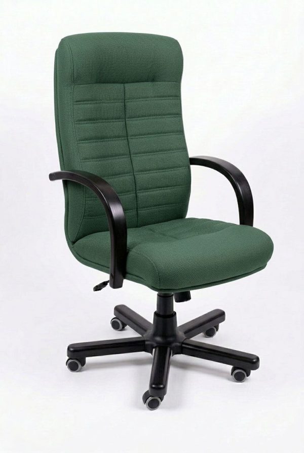 Кресло СОтА Консул Экстра э/к Зеленый, орех темный