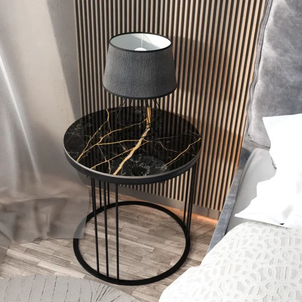 Стол журнальный Турин керамика\черный матовый